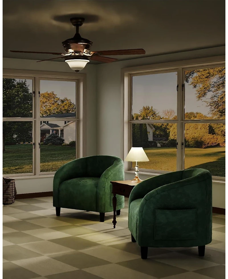 gaomon Accent Chair Velvet Club Chair Comfy Armrest Upholstered Barrel Chair with Soft Padded Seat for Living Room Bedroom Study Waiting Room