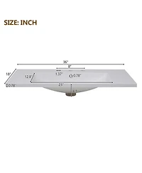 Sillysis 36" Wall Mounted Bathroom Vanity with Resin Sink, Modern Mdf Cabinet, Double Drawers & Storage for Small Bathrooms