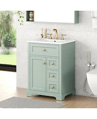 Sillysis 24" Bathroom Vanity with Sink, Compact Modern Design for Small Bathrooms