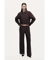 Nocturne Women's Relaxed Drawstring Wide-Leg Pants