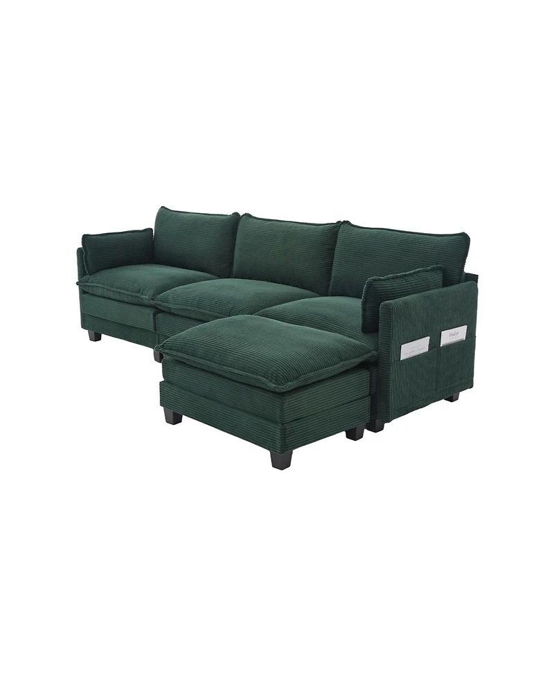 Streamdale Furniture Oversized Modular Sectional Sofa with Movable Ottoman