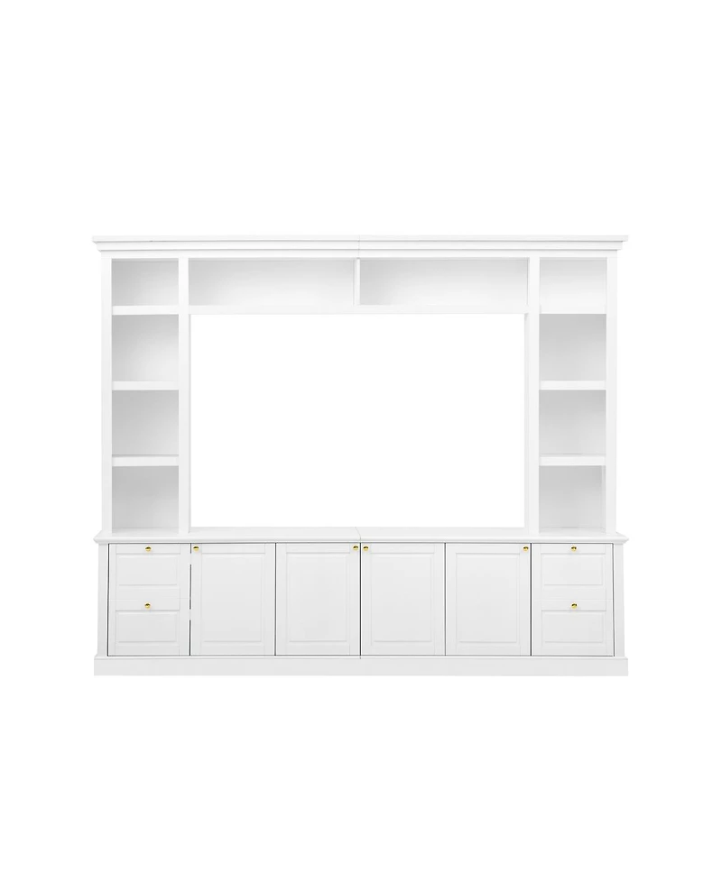 Streamdale Furniture Modern Tv Stand with Bookcase for TVs up to 70 inch, 3 Shelves