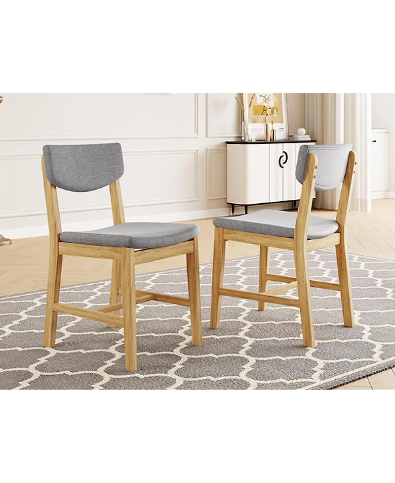 Streamdale Furniture Rustic Farmhouse 4-Piece Dining Chair Set with Fabric Cushion