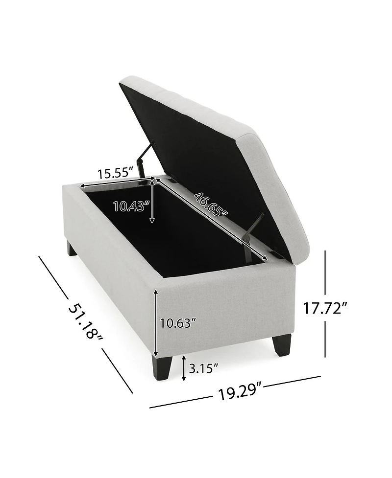 Streamdale Furniture Upholstered Storage Ottoman Bench -300lbs.