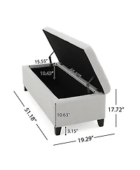 Streamdale Furniture Upholstered Storage Ottoman Bench -300lbs.