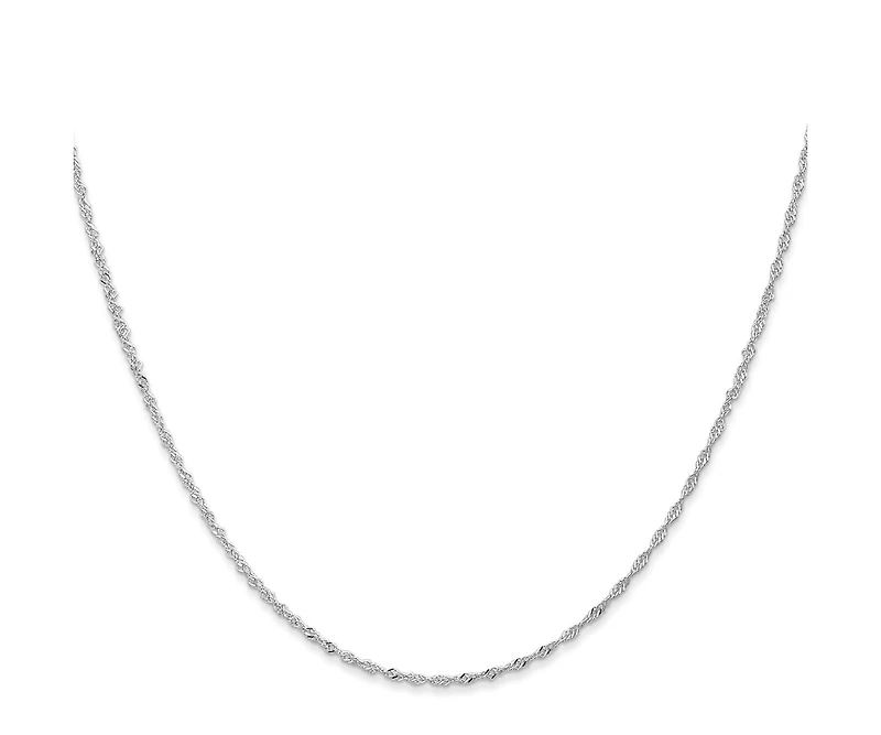 Curata Jewelry Solid 950 Platinum 1.1mm Singapore Chain Necklace
