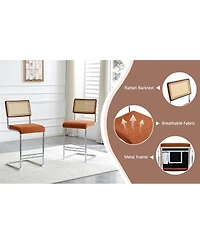Streamdale Furniture Woven Bar Stool Set with Solid Wood Backrest, Counter Stool