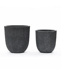 LuxenHome 2-Piece Tapered Round Plastic Planters Set