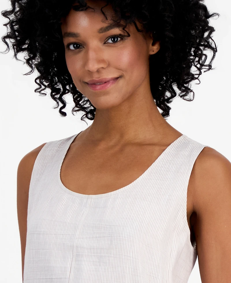 Eileen Fisher Women's Striped Sleeveless Scoop-Neck Dress
