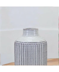 Slickblue Rustic Ribbed Terra Cotta Vase Charming Home Decor Accent