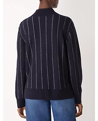 Whistles Women's Stripe Wool Funnel Neck Knit Sweater