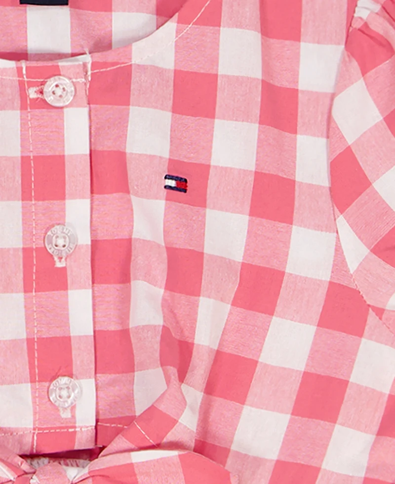 Tommy Hilfiger Girls' 2T-6X Gingham Tie-Front Dress