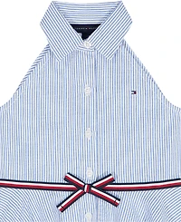 Tommy Hilfiger Girls' 2T-6X Ithaca Stripe Halter Polo Dress