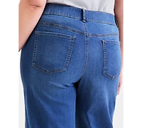 Style & Co Plus Wide-Leg Cropped Jeans, Macy's Exclusive