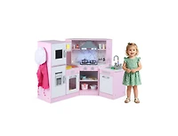 Slickblue Kids Corner Pretend Kitchen Playset with Separated Washing Basin