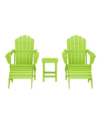 WestinTrends 5-Piece Adirondack Chair with Folding Ottoman and Table Set