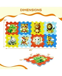 Slickblue 8 Pieces Educational Animal Foam Play Mat for Babies