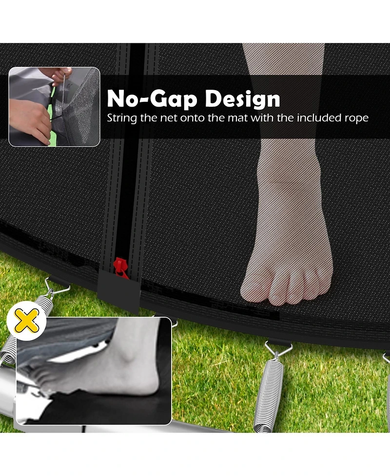 Slickblue 8FT Backyard Recreational Trampoline Heavy-Duty Build