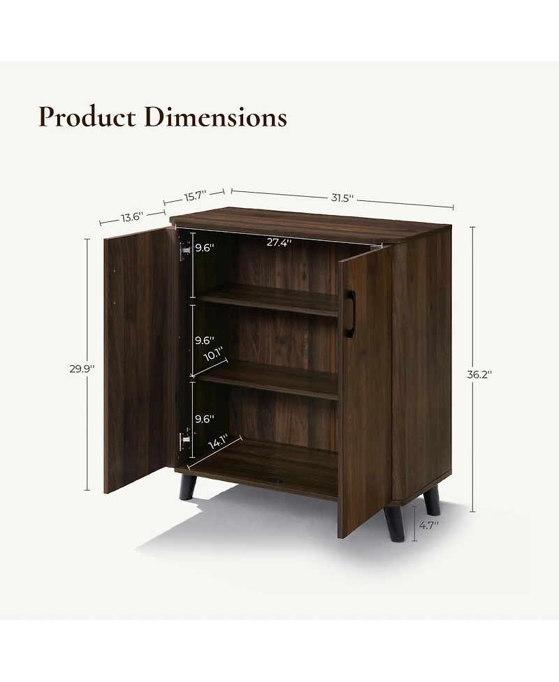 LuxenHome Manufactured Wood Door Storage Cabinet