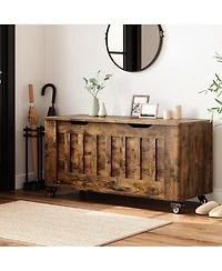 gaomon 39.4" Rolling Wooden Storage Chest