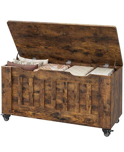 gaomon 39.4" Rolling Wooden Storage Chest