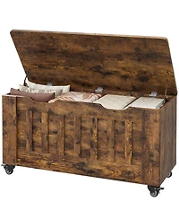 gaomon 39.4" Rolling Wooden Storage Chest