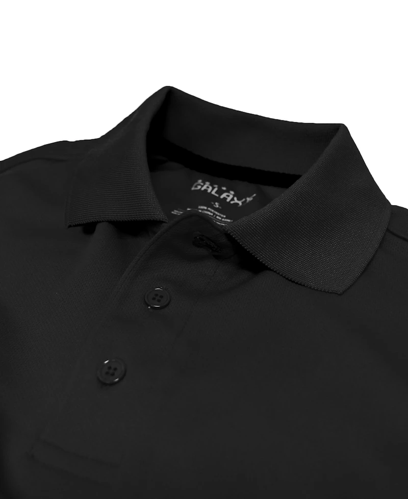 Galaxy By Harvic Men's Big & Tall Dry Fit Moisture-Wicking Polo Shirt