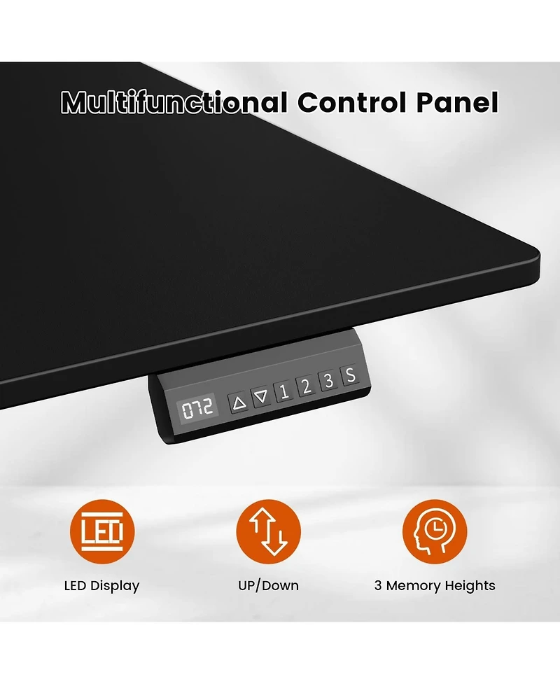 Homlux 55x24" Sit-Stand Desk Height Adjustable Computer with 2 Hooks, Storage Drawers, Printer Cabinet