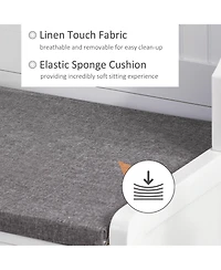 Homcom Coat Rack and Bench Hall Tree Organizer with 4 Hooks and 2 Drawer, White