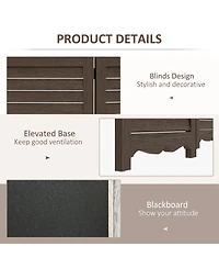Homcom 5.5' 4 Panel Room Divider, Indoor Privacy Screens for Home, Brown