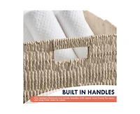 Ornavo Home 6 Pack Paper Wicker Storage Cube Bin Shelf Basket