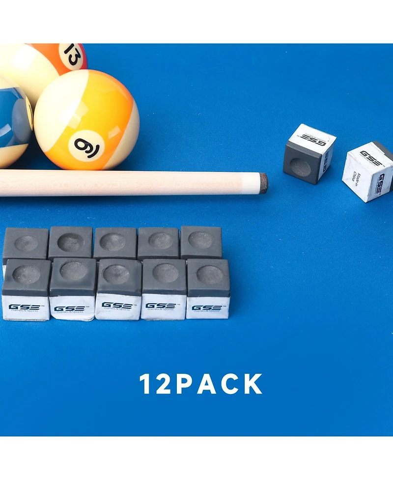 Gse Games & Sports Expert 12-Pack Billiard/Pool Cue Chalks, Billiard Pool Table Accessories for Home/Tournament Use