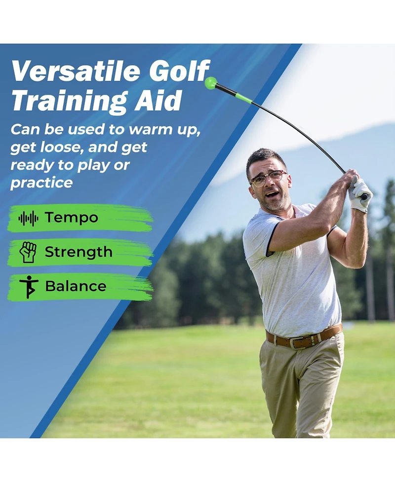 Mecale Golf Swing Trainer Stick with Weighted Head, 47"/40"/31.5" Practice Aid