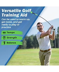 Mecale Golf Swing Trainer Stick with Weighted Head, 47"/40"/31.5" Practice Aid