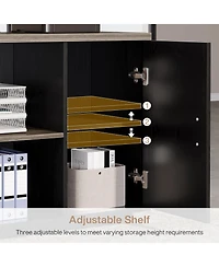 Tribesigns 85.8-Inch L-Shaped Executive Desk, Extra Large Modern Office Desk with File Drawers
