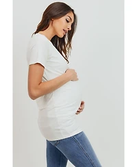 Hello Miz Maternity Short-Sleeve Crewneck T-Shirt Top