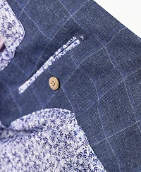 TailorByrd Men's Melange Yarn Dye Windowpane Sport Coat