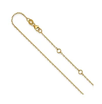 Curata Jewelry Solid 18k Yellow Gold Italian 1.15mm Sparkle-Cut Open Elongated Cable Chain Necklace 16