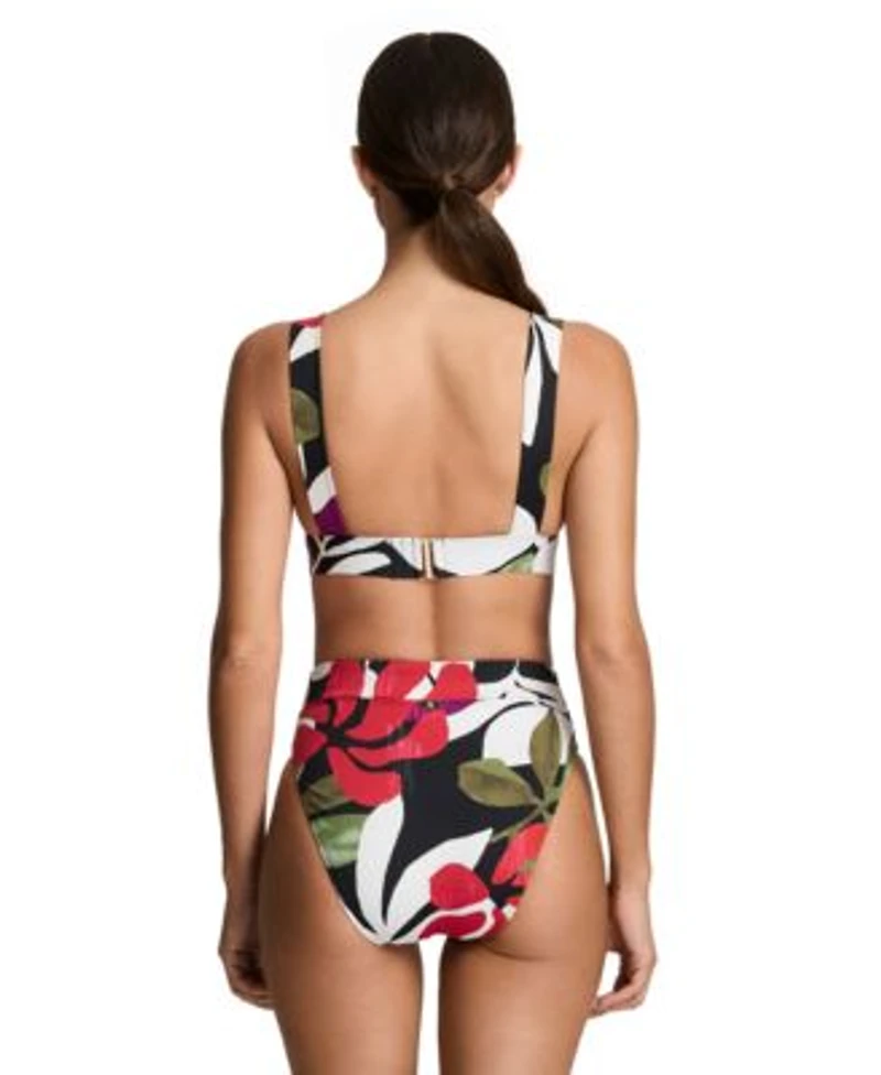 Lauren Ralph Lauren Womens Wide Strap Swim Bra Classic Band Hipster Bottoms