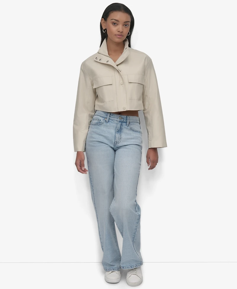 Dkny Jeans Women's Collared Cropped Utility Jacket