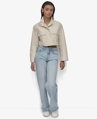 Dkny Jeans Women's Collared Cropped Utility Jacket