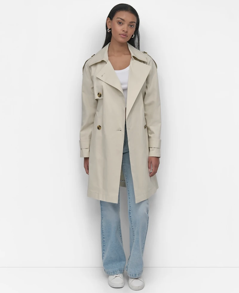 Dkny Jeans Women's Double Breasted Trench Coat