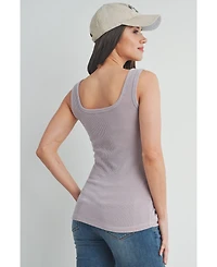 Hello Miz Maternity Square Neck Ribbed Sleeveless Tank Top