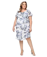 Sl Fashions Plus Chiffon A-Line Dress