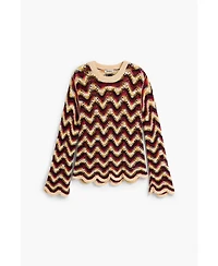 Desigual Women's Zigzag crochet sweater