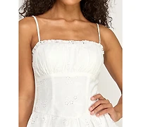 B Darlin Juniors' Spaghetti Eyelet Dress