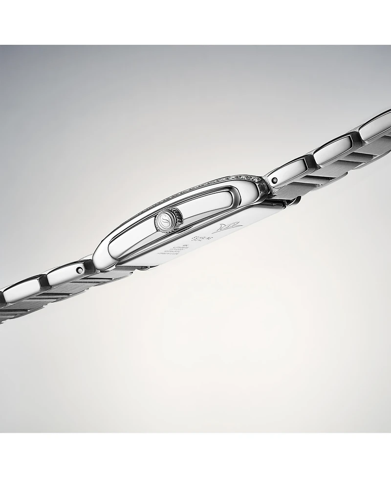 Stuhrling Serafine 4089.3 Women s Rectangular Quartz Watch, Mother-of-Pearl Dial & Swarovski Crystal Bezel