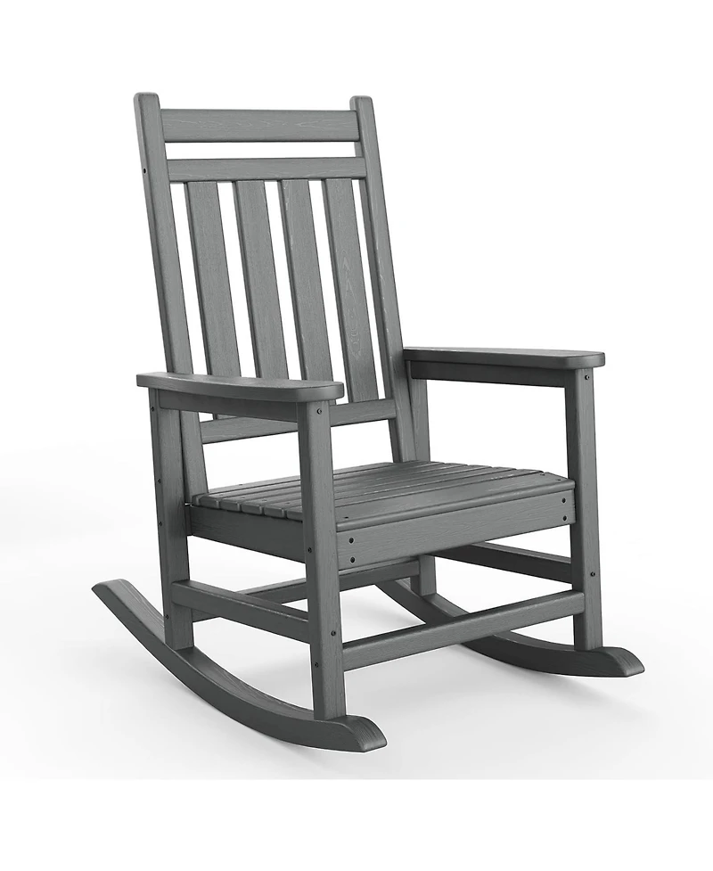 gaomon Poly Lumber Outdoor Rocking Chair, Hdpe High Back Porch Rocker, All-Weather Patio Furniture