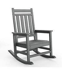 gaomon Poly Lumber Outdoor Rocking Chair, Hdpe High Back Porch Rocker, All-Weather Patio Furniture