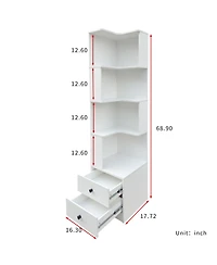 Rainsken 4 Tier Corner Bookshelf